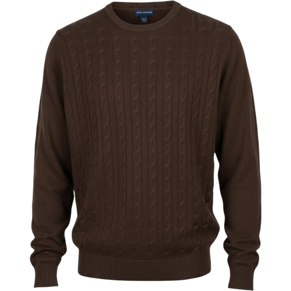 John Ashford Men's XL Crewneck Sweater Pullover Cotton Brown Sable w/ tag